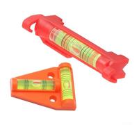 Lot de 2 niveaux triangulaires en forme de T avec crochet de suspension pour alignement horizontal des bulles, 75 x 12,5 mm et 58 x 44 mm, compatible avec Builders Line, orange