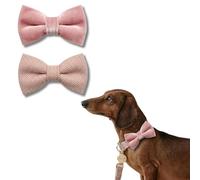 Lot de 2 Noeuds Papillon Chien en Tweed et Velours pour Collier Chien | Tails of Glory : collier chien noeud papillon à attache élastique, accessoire chien pour mariage et séance photo