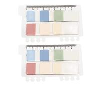 Lot de 2 notes adhésives transparentes en PET 6 couleurs étanches et translucides pour classement de fichiers