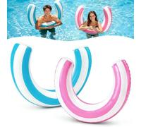 Lot de 2 nouilles de piscine gonflables en forme de U à rayures pour adultes, 73,6 x 53,3 cm