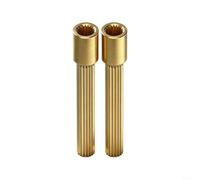 Lot de 2 noyaux de valve d'extension en laiton avec couronne dentée pour robinets muraux, 32/42/52/62 mm Kit de raccord de broche de valve pour douche et robinet, doré (32 mm)