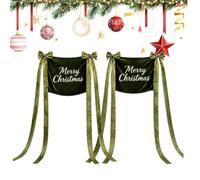 Lot de 2 nœuds de Noël pour chaise, décoration universelle, élastique | Bande de chaise pour fête, salle à manger, vacances, carnaval, extérieur, intérieur, siège, patio, jardin, cour
