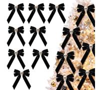 Lot de 2 nœuds décoratifs pour Halloween, motif tête de mort, nœud gothique, sapin de Noël (8)
