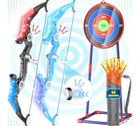 Lot de 2 nœuds et flèches pour enfants avec carquois cible, bleu