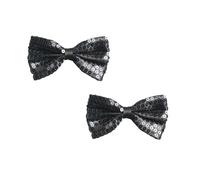 Lot de 2 nœuds papillon à paillettes pour homme - Nœud papillon pré-noué - Réglables - Pour carnaval, Noël, mariage, fête, Noir + noir., taille unique