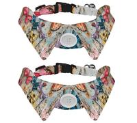 Lot de 2 nœuds papillon pour chats et chiens, collier réglable pour animaux de compagnie, nœud papillon formel pour garçons, filles, chiots, chatons, mariages, anniversaires, fleurs de papillon