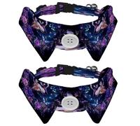 Lot de 2 nœuds papillon pour petit chien, collier de chemise, couronne de loup et roses, pour chiots, chats, pour fête, mariage, vacances, accessoires pour animaux domestiques