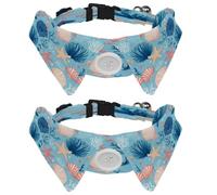 Lot de 2 nœuds papillon pour petit chien, collier de chemise, étoile de mer, coquillages, corail, chiots, chats, pour fête, mariage, vacances, accessoires pour animaux domestiques