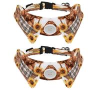 Lot de 2 nœuds papillon pour petit chien, collier de chemise, vache dans un panier, tournesol, chiot, chat, pour fête, mariage, vacances, accessoires pour animaux de compagnie