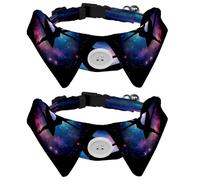 Lot de 2 nœuds papillon pour petit chien et chat, silhouette danseuse, galaxie, chiots, chats, pour fête, mariage, vacances, accessoires pour animaux de compagnie