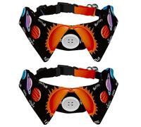 Lot de 2 nœuds papillon réglables pour animal domestique pour garçons et filles, chiot, chaton, mariage, anniversaire, système solaire, univers, planètes