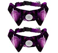 Lot de 2 nœuds papillon réglables pour animal domestique pour garçons et filles, chiot, chaton, mariage, anniversaire - Univers spatial, planète, galaxie