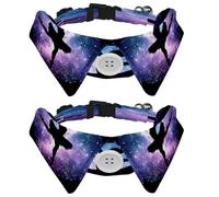 Lot de 2 nœuds papillon réglables pour animaux de compagnie, pour chats, petits chiens, chiots, accessoires de fête, silhouette de danseuse étoilée