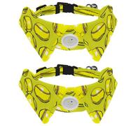 Lot de 2 nœuds papillon réglables pour chien et chat, balle molle jaune, confortable et durable, collier avec clochette pour petits chiens, chats, chatons, chiots