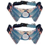 Lot de 2 nœuds papillon réglables pour chien et chat - Nœud papillon formel pour garçons et filles - Pour mariage, anniversaire - Mont du temple japonais Fuji