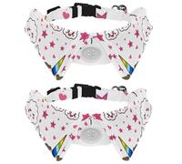 Lot de 2 nœuds papillon réglables pour chien et chat - Nœud papillon formel pour garçons et filles - Pour mariage, anniversaire, carlin, chat, licorne arc-en-ciel avec aile volante
