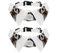 Lot de 2 nœuds papillon réglables pour chien et chat - Pour garçons et filles - Pour mariage, anniversaire - Portrait de raton laveur mignon et amusant