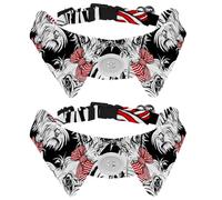 Lot de 2 nœuds papillon réglables pour chien et chat - Pour garçons et filles - Pour mariage, anniversaire - Portrait de chiot blanc maltais