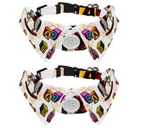 Lot de 2 nœuds papillon réglables pour chien et chat - Pour garçons et filles - Pour mariage, anniversaire - Motif oiseau de Troie rétro en peluche