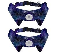 Lot de 2 nœuds papillon réglables pour chien et chat - Pour garçons et filles - Pour mariage, anniversaire - Imprimé univers galaxie espace