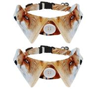 Lot de 2 nœuds papillon réglables pour chien et chat - Pour garçons et filles - Pour mariage, anniversaire - Portrait de renard