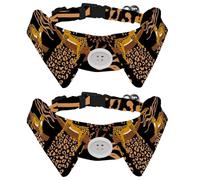 Lot de 2 nœuds papillon réglables pour chien et chat - Pour garçons et filles - Pour mariage, anniversaire - Léopard sauvage sur branche