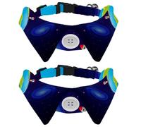 Lot de 2 nœuds papillon réglables pour chien et chat - Pour garçons et filles - Pour mariage, anniversaire - Astronaute - Univers