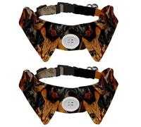 Lot de 2 nœuds papillon réglables pour chien et chat - Pour garçons et filles - Pour mariage, anniversaire - Chats et chiens heureux