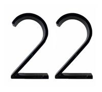 Lot de 2 numéros de maison flottants, 125 mm de long, numéros d'adresse de porte en alliage de zinc pour maison, boîte aux lettres, appartement, hôtel, cour - Noir