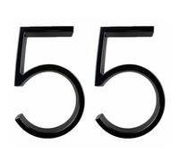 Lot de 2 numéros de maison flottants, 125 mm de long, numéros d'adresse de porte en alliage de zinc pour maison, boîte aux lettres, appartement, hôtel, cour - Noir (5)