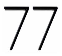 Lot de 2 numéros de maison flottants, 125 mm de long, numéros d'adresse de porte en alliage de zinc pour maison, boîte aux lettres, appartement, hôtel, cour - Noir (7)