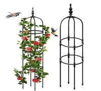 Lot De 2, Obelisque Plante Grimpante, Support Plante Grimpante, Tuteur Plante, Tuteur Rosier Grimpant Exterieur Amovible, pour Fleurs Et Tomates, Légume(Black,20 * 150cm/7.8"*59")