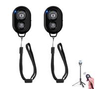 Lot de 2 obturateurs sans fil Bluetooth pour appareil photo, télécommande pour smartphones iPhone compatibles avec appareils iOS et Android, avec dragonne idéale pour prendre des selfies, des photos