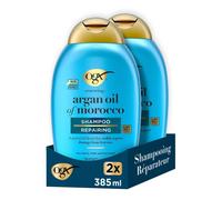 Lot de 2 OGX Shampooing Réparateur Huile d'Argan du Maroc 385ml - Soin capillaire pour cheveux secs et abîmés