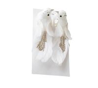 Lot de 2 oiseaux à plumes décoratives à suspendre à l'ombre de festival pour décoration d'arbre saisonnier