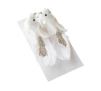 Lot de 2 Oiseaux à Plumes délicates pour Sapin de Noël Décoration Plumes Naturelles pour Décoration d'intérieur Fete Mariage