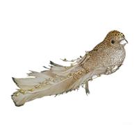 Lot de 2 oiseaux en mousse pailletée avec clips pour sapin de Noël 15 cm | Fixation en métal, reste sur les branches, lot de 2, design léger, décoration d'intérieur festive