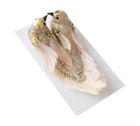 Lot de 2 oiseaux imitation plumes en mousse pour décoration de sapin de Noël et fête, ajoutant un charme fantaisiste et un symbolisme subtil de chance aux événements festifs