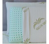 Lot de 2 Oreillers 40x70 h11 cm Mémoire de Forme écologique - Déhoussable - Aloe