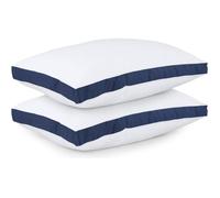 Lot de 2 oreillers à soufflets 50x70 cm - Premium Bleu Marine, soutien cervical, respirant
