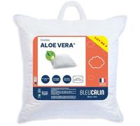 Lot de 2 oreillers aloé véra - 60 x 60 cm - Moelleux - BLEU CALIN - Blanc