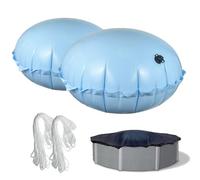 Lot de 2 oreillers de piscine pour piscine hors sol, 1,2 x 1,2 m, coussin d'air de piscine résistant au froid, kit de fermeture de piscine de 0,3 mm d'épaisseur pour l'hiver, coussin flottant pour