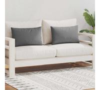 vidaXL Lot de 2 coussins d'extérieur 60 x 40 cm pour terrasse et balcon Gris