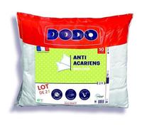 DODO Lot de 2 oreillers anti-acariens 50x70 cm 100% polyester Blanc G