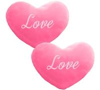 Lot de 2 oreillers en Forme de cœur en Peluche 20, 3 cm, en Coton, avec Mot d'amour, romantiques, Mignons, décorations Saint-Valentin, Cadeaux, Rose Rouge, Forme