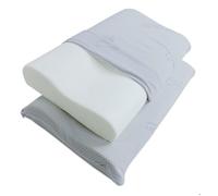 Lot de 2 Oreillers Ergonomique Cervical à Mémoire de Forme 40x70 cm Déhoussable - Silver Safe