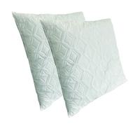 Lot de 2 Oreillers Fermes 60x60cm à flocon mémoire de Forme, Coussin carré antiacarien et anti allergénique PROMOLINGE