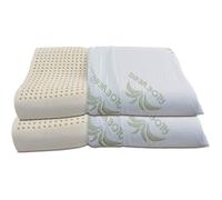 Lot de 2 Oreillers Latex Ergonomique et Orthopédique 70x40 h12cm - Déhoussable par Zip