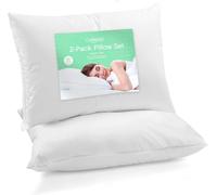 Lot de 2 oreillers lavables de qualité supérieure pour grand lit - Housse de coussin douce lavée au sable - Rembourrage en microfibre ferme pour les douleurs au dos, au cou, au ventre et sur le côté