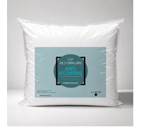 Lot de 2 Oreillers Microfibre - BLANREVE - Anti-Acariens - 60 x 60 cm - Blanc